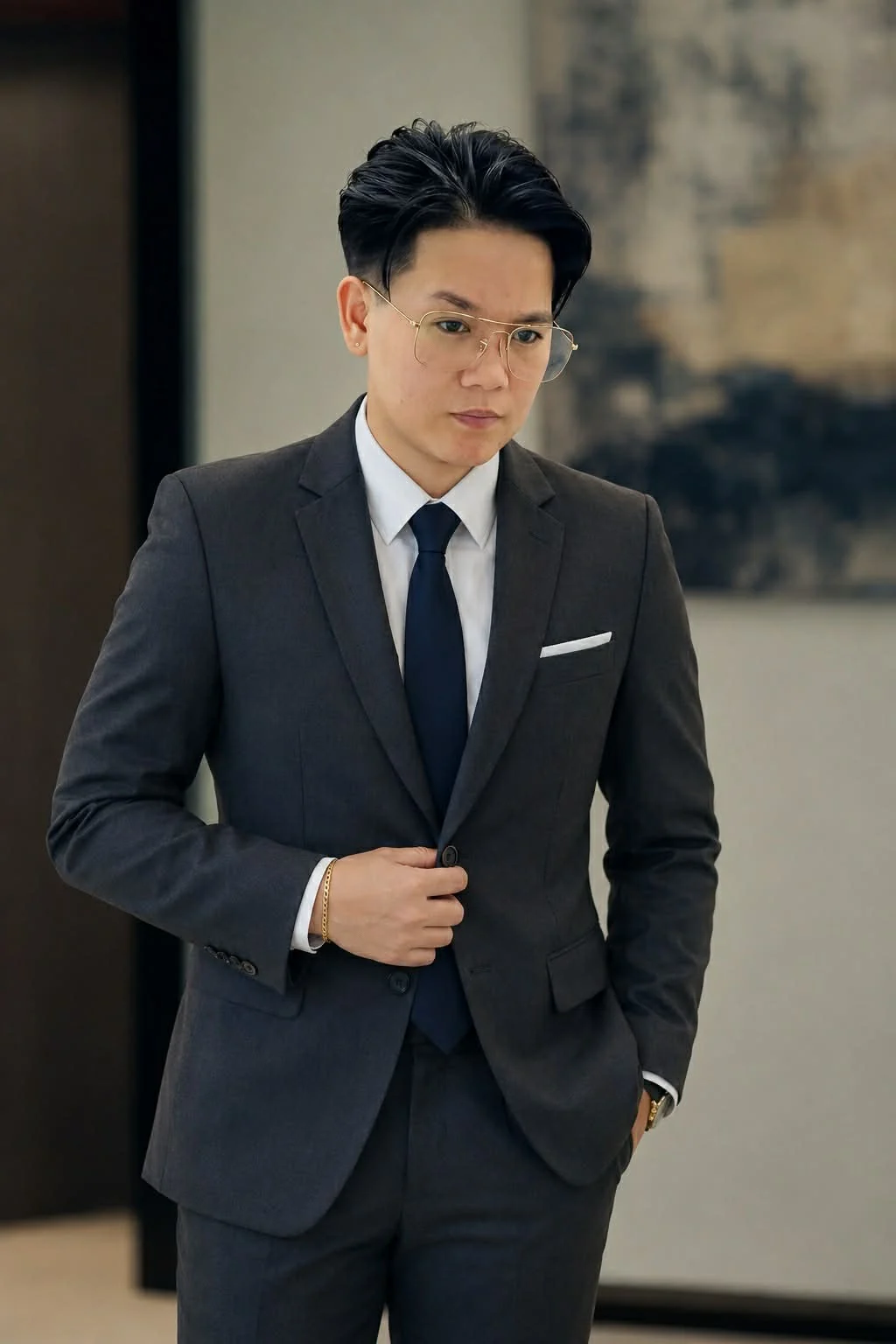 Mimz Sumagaysay wearing a dark suit