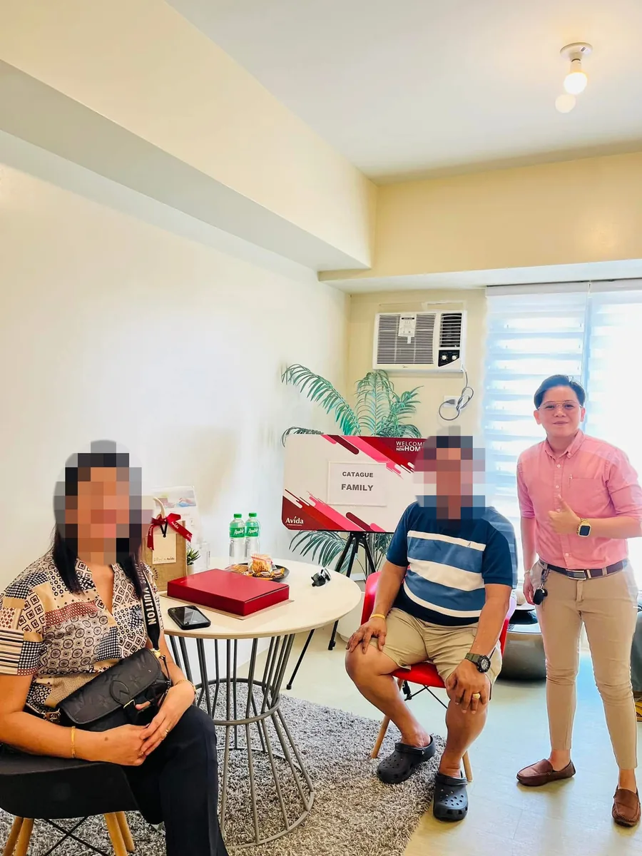 Catague family at an Avida unit turnover