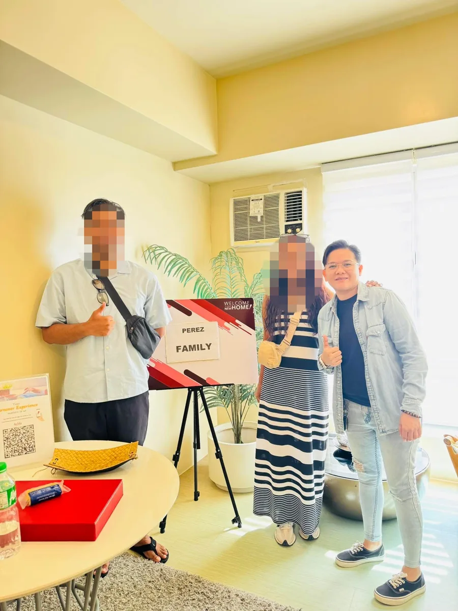 Perez family at an Avida unit turnover